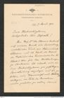 Nachlass Franz Steindachner, Brief von Josef Szombathy an Franz Steindachner (07.04.1903), Inv.Nr. 534.02, Seite 1